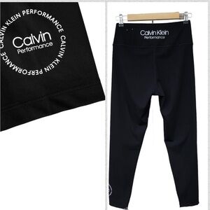 Calvin Klein Performance Stretch Waist Band With Inside Pocket Black Leggings M